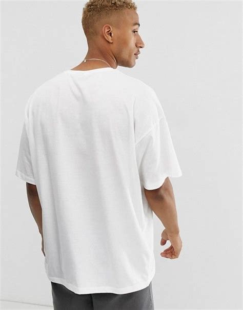 asos design oversized  shirt  crew neck  white asos shirt mockup  shirt design
