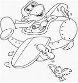 Barney Coloring Pages Kids Pilot sketch template