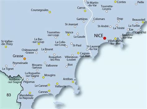 kaart van nice en omgeving kaart van nice frankrijk en het omliggende gebied provence alpes