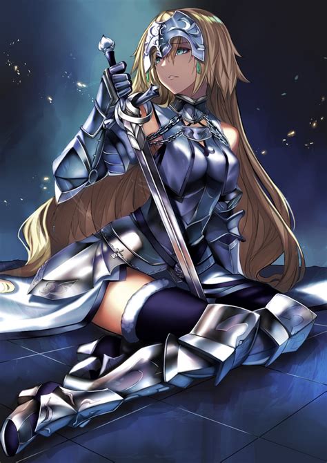 jeanne d arc fatestaynight anime warrior girl joan of arc fate