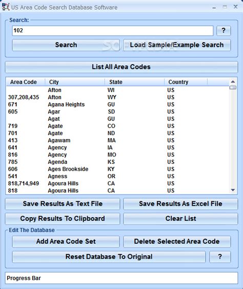 area code search  software