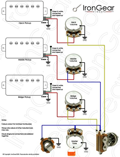 wiring diagram  humbucker les paul