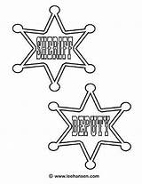 Sheriff Badge Coloring Western Pages Deputy Cowboy Star Theme Country Wild West Color Cowboys Printable Badges Party Getcolorings Book Props sketch template