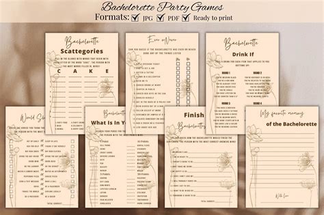 printable bachelorette party games graphic  kkdigitalprints