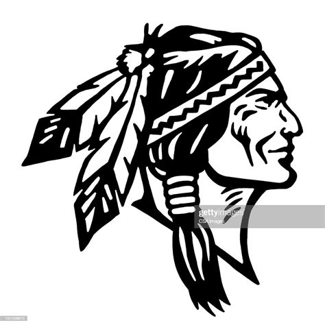 Profile Of A Native American Man High Res Vector Graphic