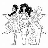 Crone Triple Maiden Phases Hekate Wicca Mythology Witchcraft sketch template
