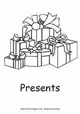 Presents Christmas Colouring Present Pages Stack Activityvillage Kids sketch template