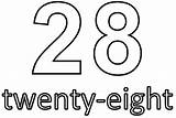 28 Number Pages Colouring Coloring Twenty Pa sketch template