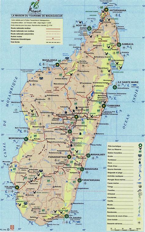 detailed tourist map  madagascar madagascar detailed tourist map