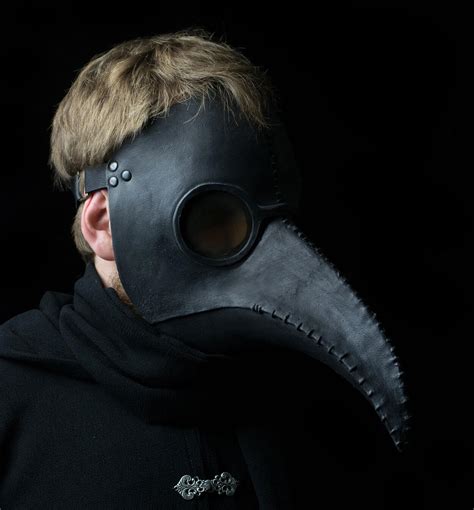 traditional black plague doctor mask ministry  masks