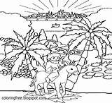 Palm Sunday Coloring Pages Desert Drawing Ecosystem Getdrawings Getcolorings sketch template