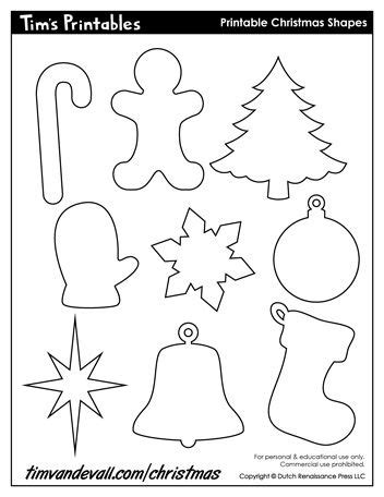 printable christmas shapes tims printables christmas cutouts