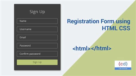 create  simple form  html  css   minutes registration