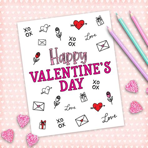 printable valentines day cards  color shop clearance save