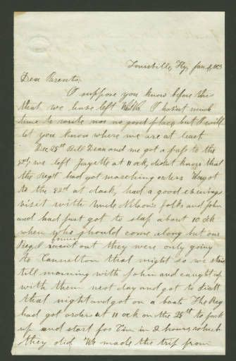 civil war correspondence letter from van brown to almyra and austin
