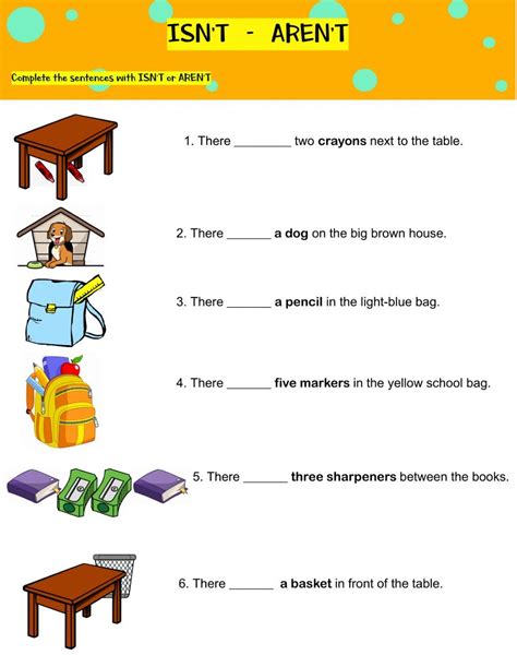 isnt  arent interactive worksheet worksheets kindergarten worksheets printable