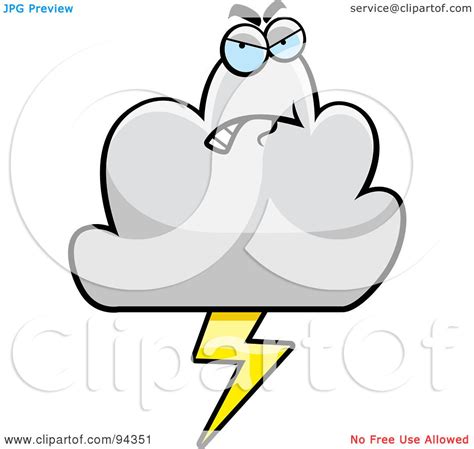 royalty  rf clipart illustration   grumpy cloud character