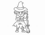 Halloween Witch Little Coloring Coloringcrew sketch template