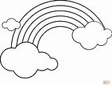 Coloring Rainbow Pages Clouds Printable Drawing Supercoloring sketch template