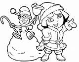 Dora Coloring Christmas Pages Explorer Princess Boots Kids Printable Cliparts Cartoon Trains Getdrawings Print Getcolorings Little Color Colorings sketch template
