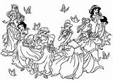 Disney Princesses Coloring Princess Childhood Pages Back Adult sketch template