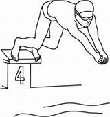 Tuffo Nuotatore Nuoto Gara Dessin Nageur Coloriage Stampare sketch template
