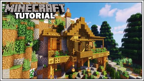 minecraft starter cliffside house tutorial   build youtube
