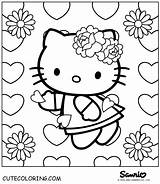 Kitty Hello Coloring Pages Printable Color Valentine Sheets Sheet Print Valentines Happy Hellokitty Printables Hearts Kids Cupcake Para Birthday Dibujos sketch template
