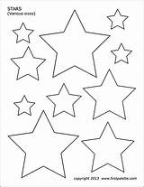 Stars Printable Various Sizes Templates Sized Star Firstpalette Template Coloring Shapes Printables Moon Pages Color Crafts Stencils Basic Stencil Choose sketch template