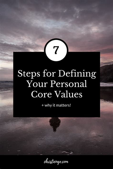 define  personal core values step  step instructions