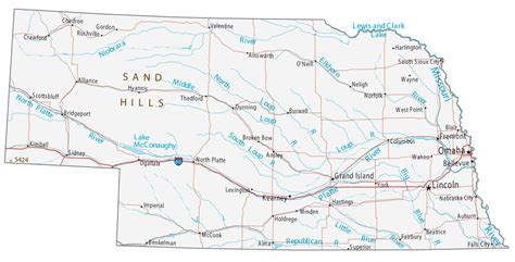 map  nebraska cities  roads gis geography