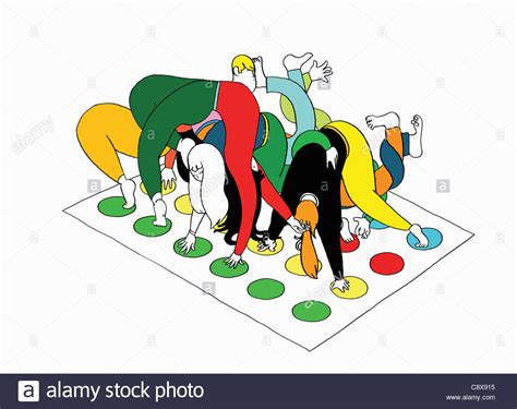 Menschen Spielen Twister Spiel Stockfoto Bild 39915825 Alamy