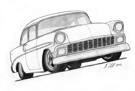 chevrolet bel air pro touring drawing  vertualissimo  deviantart