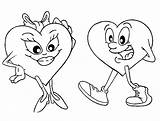 Hartjes Kleurplaten Praten Corazones Herzen Valentijn Animaatjes Hartje sketch template