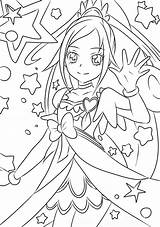 Glitter Coloring Force Pages Anime Cure Diamond Template Da Asian sketch template