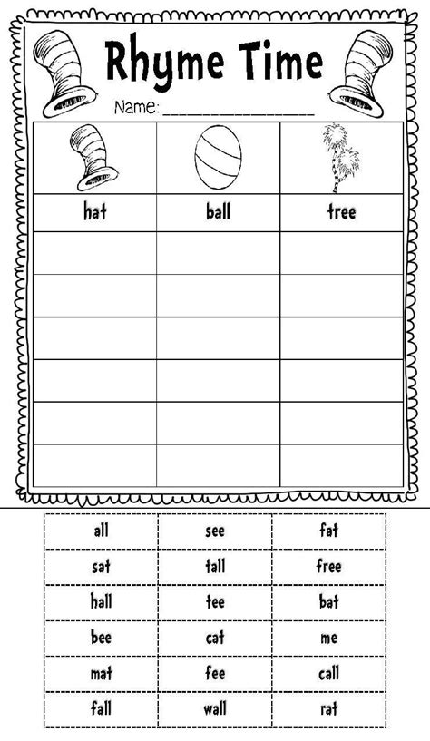 related image rhyming worksheet seuss classroom dr seuss day