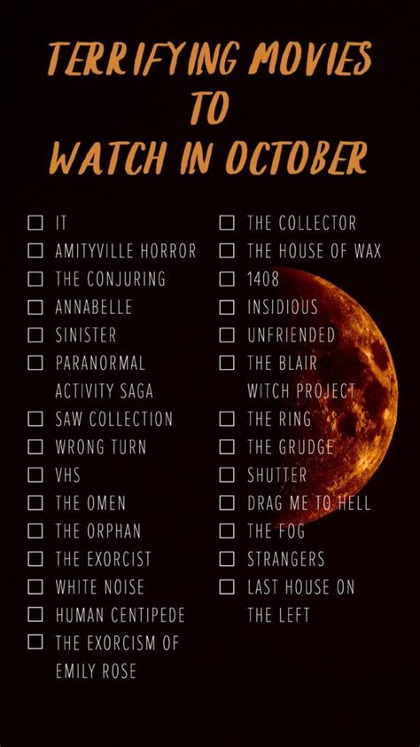 ultimate october scary  list