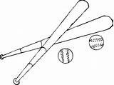 Baseball Bats Two Balls Coloring Drawings Gif sketch template