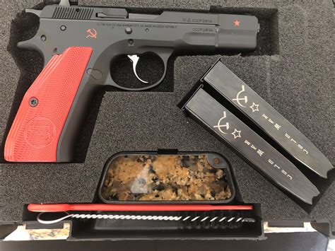 cz  cold war edition red star hammer sickle red grips   cccp serial number