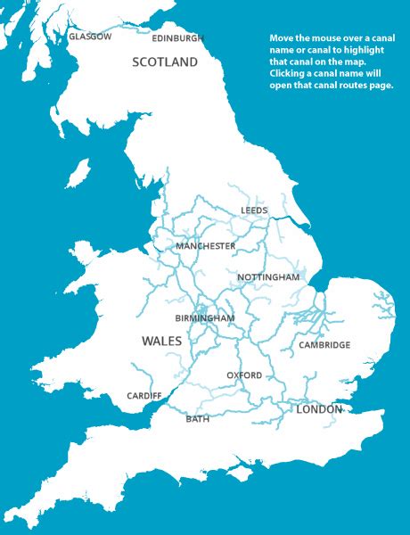 canal network uk map travelsfinderscom