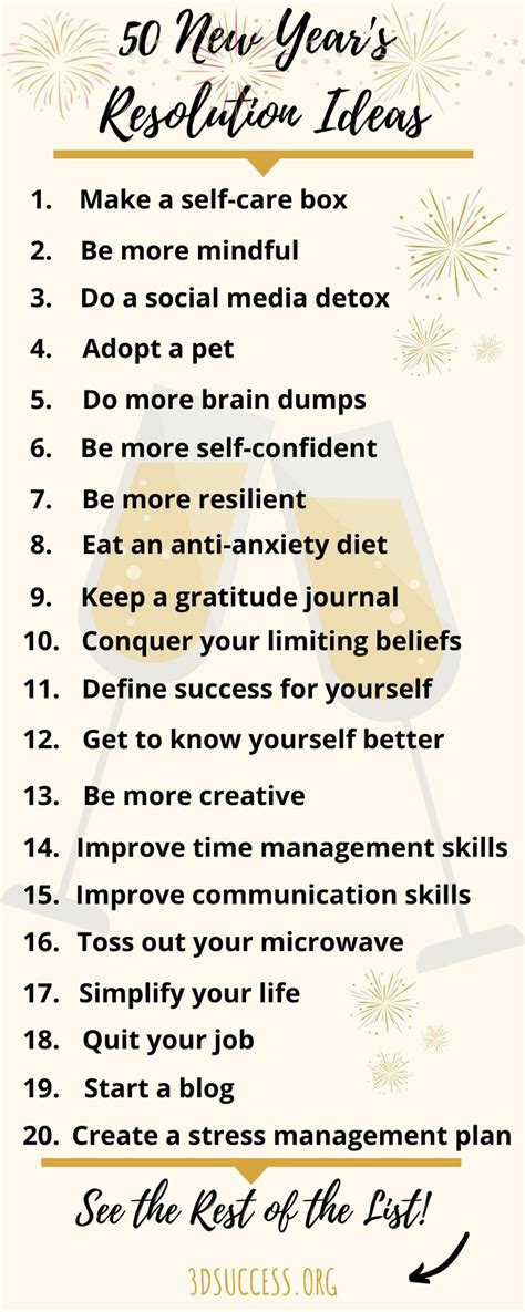 50 new year s resolution ideas to improve your life 3d success new