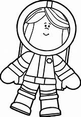 Astronaut Coloring Girl Pages Kids Just Choose Board Cute sketch template