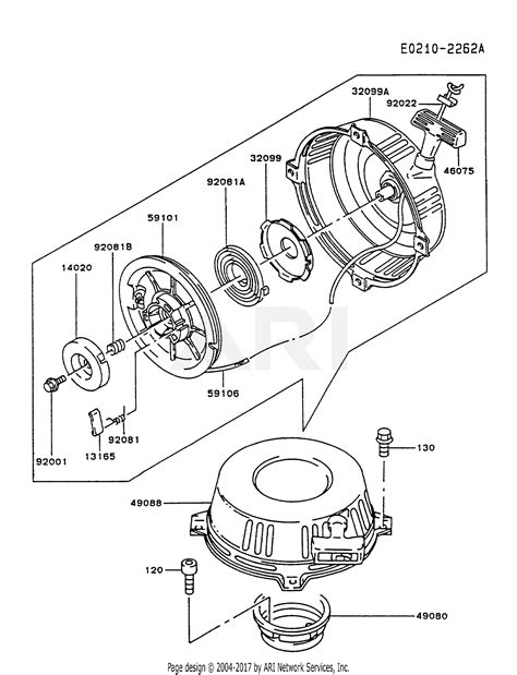 kawasaki fcv bs  stroke engine fcv parts diagram  starter