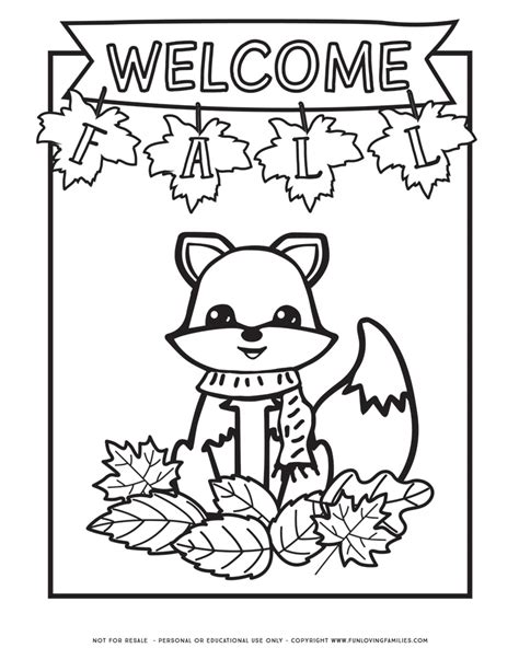 fall coloring activity sheet coloring pages