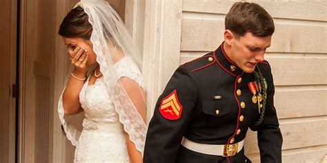 viral wedding photo of a marine praying with his soon to be wife will