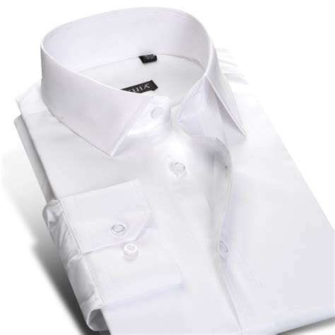 buy mens slim fit spread collar white dress shirt solid long sleeve  iron
