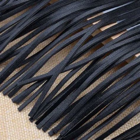 wholesale leather fringe trimtassel fringe  dressesfashion black