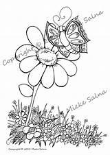Digi Coloring Butterfly Popular Items Wer Flo sketch template