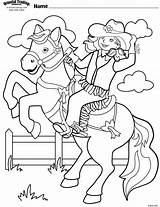 Coloring Cowgirl Pages Horse Colouring Cowboy Western Rogers Printable Girl Kids Roy Color Cow Sheets Books Crafts Choose Board Template sketch template