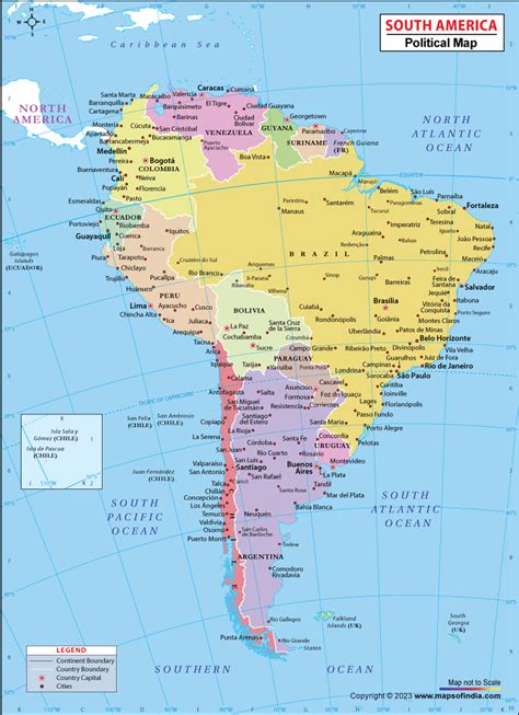 south america map  countries political map  south america